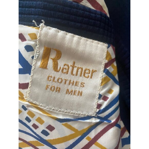 Vintage Ratner Navy Blue Mens Suit Blazer Jacket Leisurewear Party 70’s - Picture 5 of 5